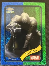 2025 Topps Chrome Marvel Blue Green Shimmer Refractor /199 Ronan #157