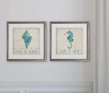 Wexford Home Sea & Sand-2 Piece Set Art Print, Silver 16L" x 16W"