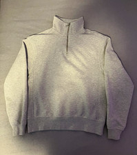 ZARA Herren Quarter Zip Grau Gr. S Stehkragen...