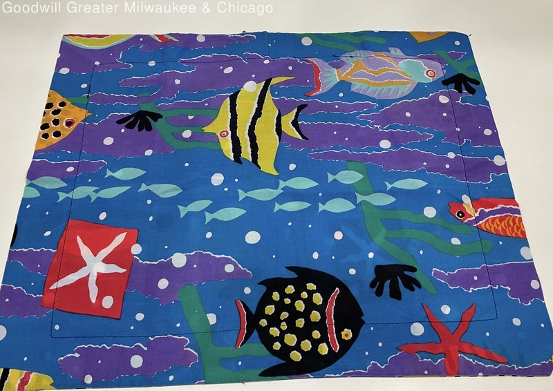 Vintage Vibrant Fish Pattern Pillow Sham Cover