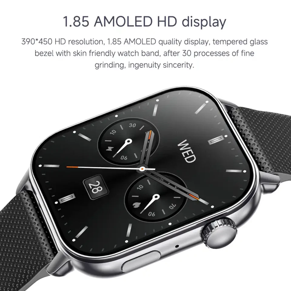 Smart Watch Men Women Answer Make Calls 1.85'' AMOLED HD 100+ Modes Waterproof - Image 3 of 4