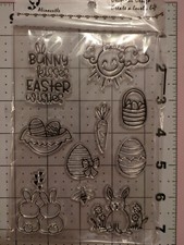 New Acrylic stamp Lot Easter Bunny Kisses Wishes Carrot Egg Basket Bee Flower