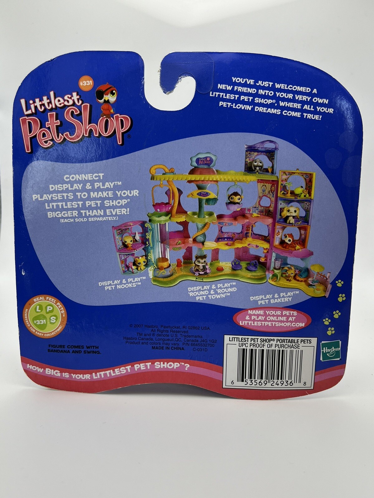 NIB New LPS Littlest Pet Shop Figure 331 Parrot Pirate W Perch swing nib-new-lps-littlest-pet-shop-figure-331-parrot-pirate-w-perch-swing