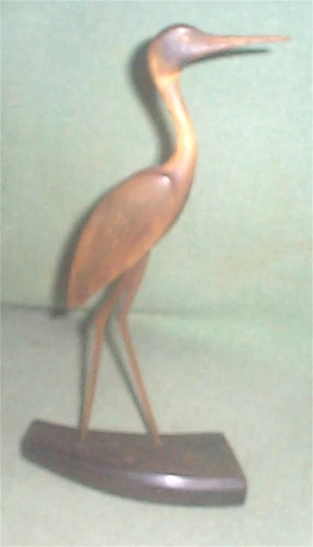 Vintage Carved Horn Crane/Heron Figure