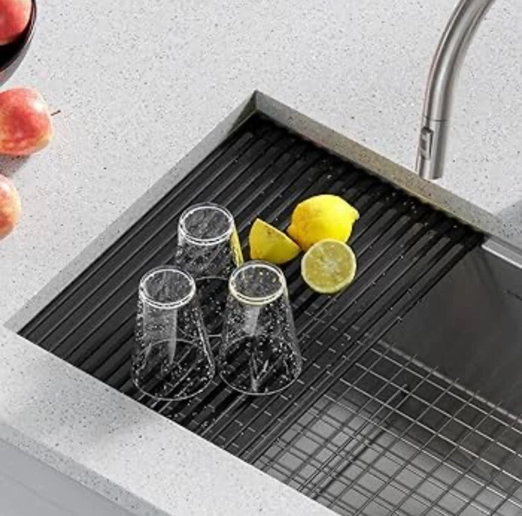 KRAUS Workstation Stainless Steel Kitchen Sink Dish Drying Rack