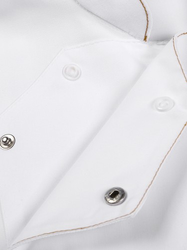 Men Chef Coat Short Sleeves Double-Breasted Kitchen Uniform Catering Shirt - Picture 37 of 47