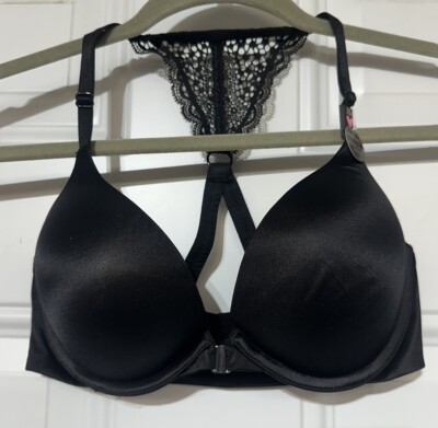 Victoria Secret Bombshell Push-up Racerback Bra New Size 32C Black Lace 
