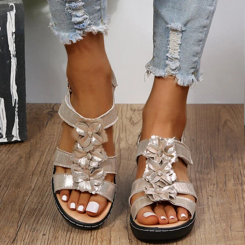 Womens Summer Slingback Sandals Ladies Casual Orthopedic Wedge Walking Shoes - Picture 8 of 24