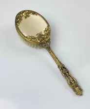 Vintage Brass Floral Design Victorian Ornate Hair Brush Gold Color EA1907