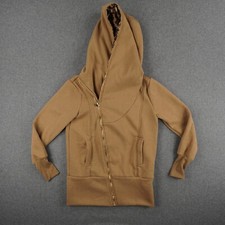 EFDI Damen Sweatshirt Gr. M ocker Hoodie Kapuze Langarm Leoparden Fellimitat Fut