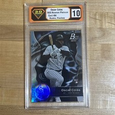2023 Bowman Platinum Oscar Colas RC 3-D Graded 10 Flawless