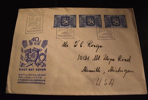 1957 Finland Stamps - SW# 493 Independence - First Day Cover