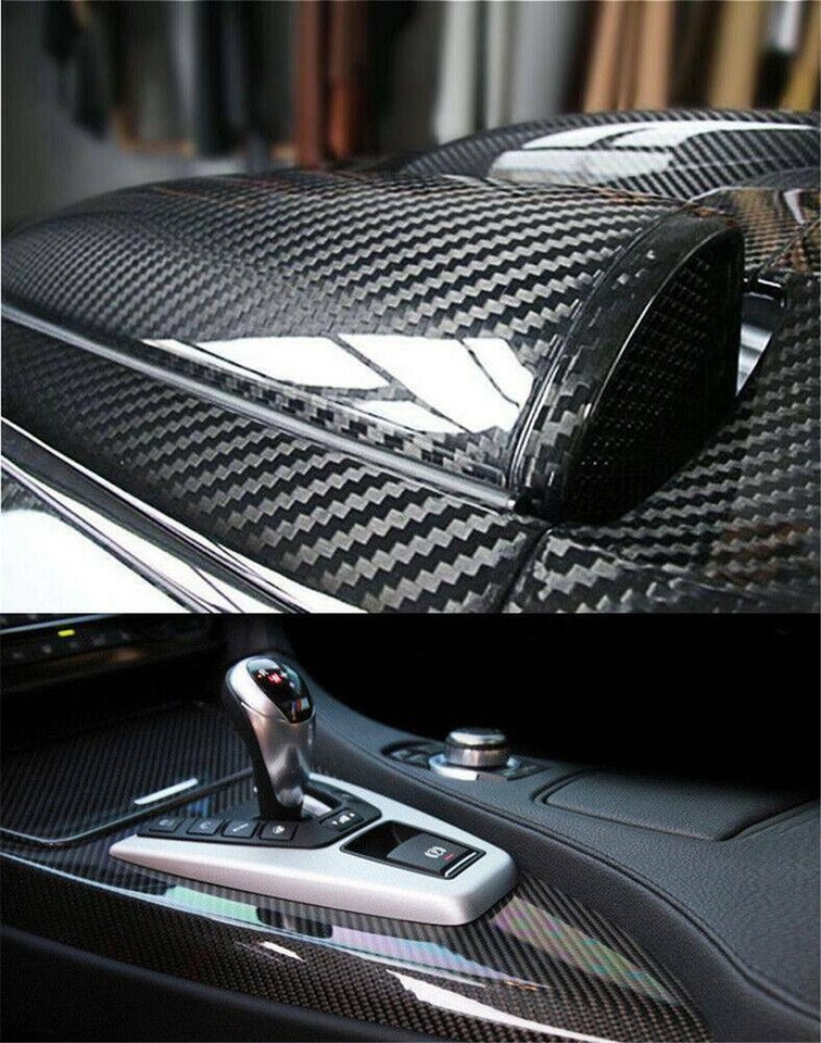 12x60"5D Vinyl Film Sheets Auto Car Sticker Carbon Fiber Membrane