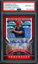 Harrison Bader Gem Mint 10 PSA DNA Signed 2015 Panini Autographed
