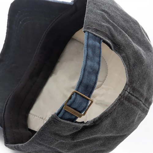 Gorra de béisbol de algodón lavado envejecido - Gorra de hip hop con cierre a presión gorras estilo vintage - Imagen 6 de 16