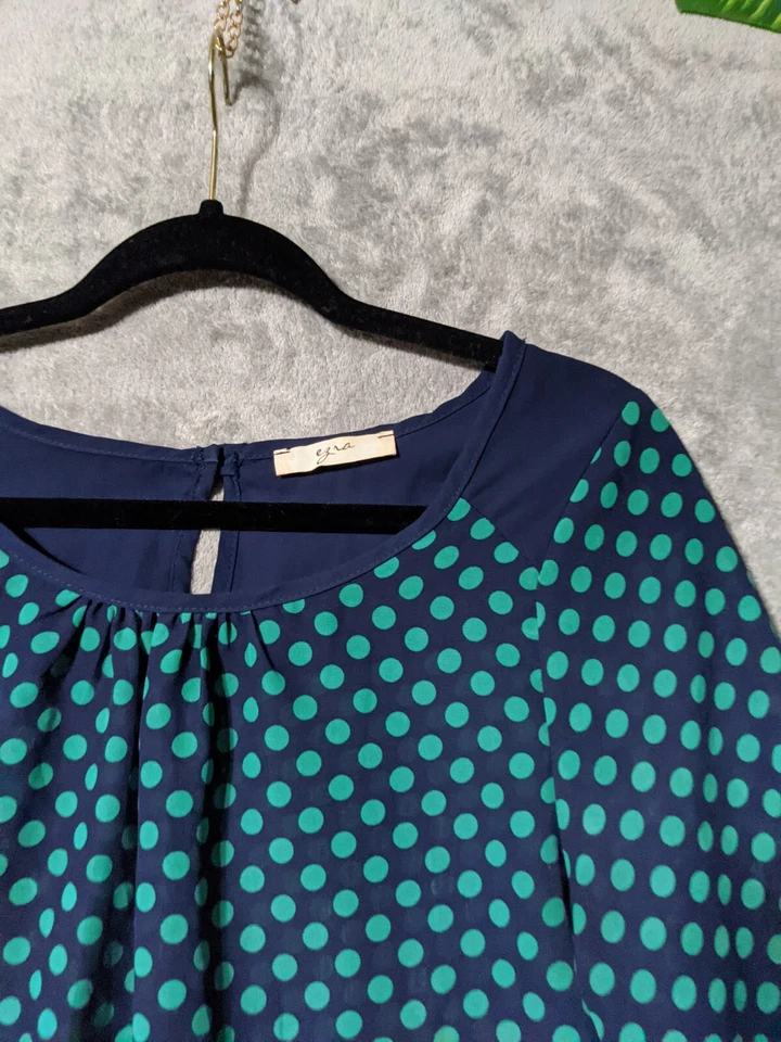 Blusa mujer Ezra mediana (US 8-10) lunares manga 3/4  Foto 4 de 4