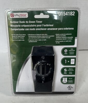 UtiliTech Outdoor Dusk To Dawn Timer #0154182 New Unopened 1-8 hours And On Off