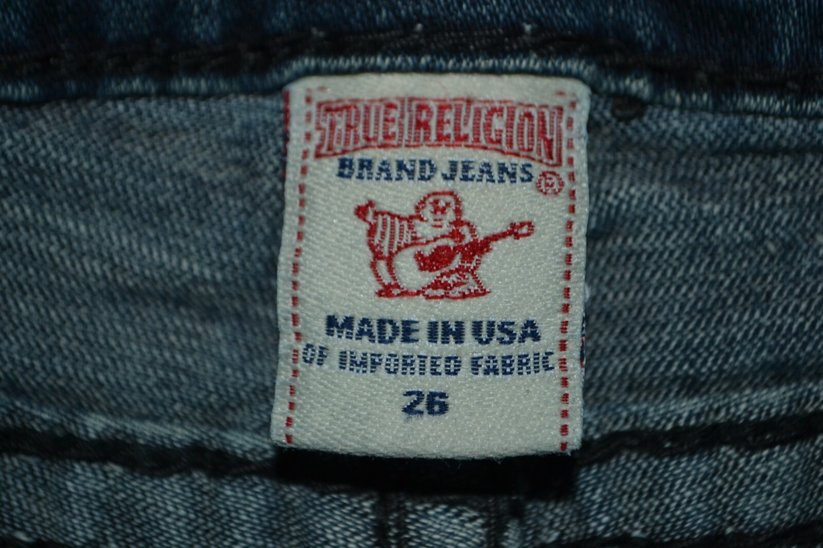 True Religion Women's Billy Super T Black Thick Stitch Blue Denim Jeans Sz 26x33 thumbnail 9