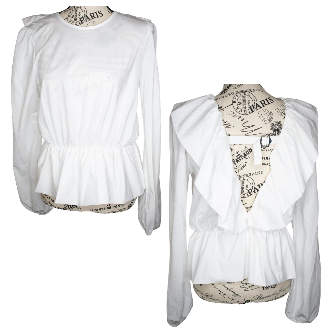 Zara white sales peplum top