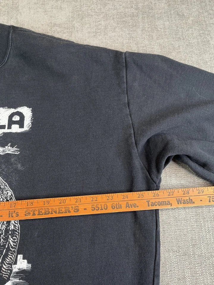 Teddy Fresh X Godzilla Suéter Hombres L Negro Crew King Of Monsters Sudadera Raro Foto 4 de 4