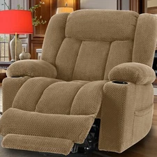 Large Power Lift Chair Recliner  with Extend Footrest,Plush Flannel