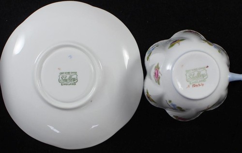 Shelley Rose Pansy Forget-Me-Not Group of Salad Plate and Cup and Saucer Set - Picture 7 of 8
