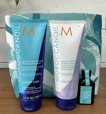 Moroccanoil Blonde Perfecting Shampoo and Conditioner 8.5oz Treatment Bag