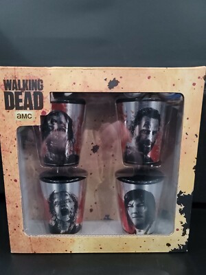 AMC THE WALKING DEAD 4 SHOT GLASS PACK ''NEW''