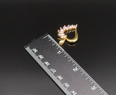 アクセサリー decor diapetit heart necklace 925 Silver Vintage Gold Plated Spiked Cubic Zirconia Heart Pendant