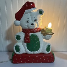 Rare Vintage Ceramic Teddy Bear Plug in Light Up/ Night Light 16 Inches