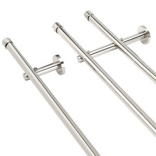 Bastone per Tende in Mettallo Diametro 20 mm Acciaio Inossidabile + Accessori 