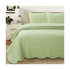 Cozy Line Home Fashions Victorian Medallion Solid Green Embossed 100 Cotton ...