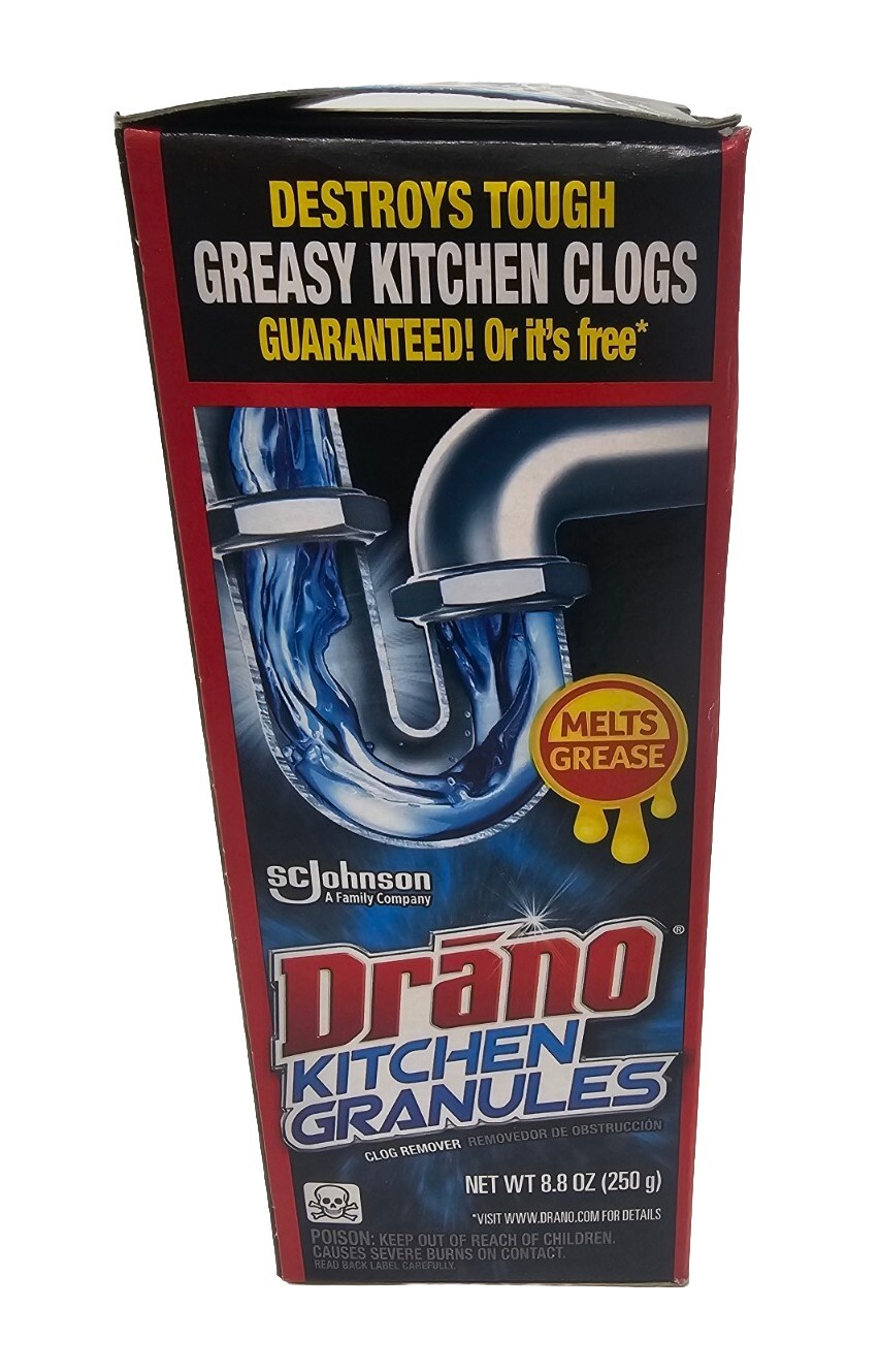 Drano Kitchen Granules Clog Remover, Destroy Tough Clogs, 8.8 Oz Lot Of