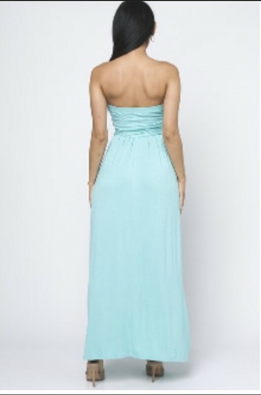 green emerald velvet dress Gardenia Mint Green Strapless Ruffle Maxi Dress With Corsage – Club L  London main image 1