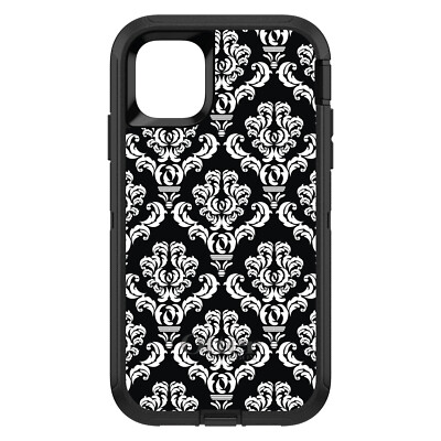 OtterBox Defender for iPhone / Samsung Galaxy - Black White Damask Pattern