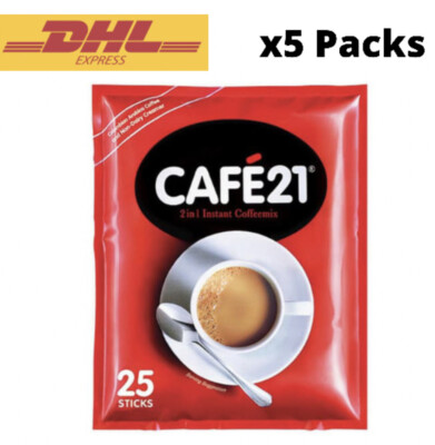 CAFE21 2in1 Instant Coffeemix SUGAR-FREE (25 sticks x 12g) x5