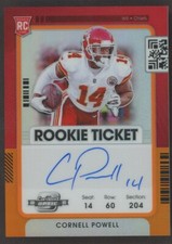 2021 Contenders Optic Orange Rookie Ticket Cornell Powell RC AUTO 19/50