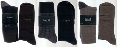 KOMFORTBUND  2 Paar weiche Socken, 1x Struktur / 1x uni, 43-46, div.Fb *BUGATTI*