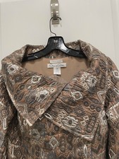REDUCED-Oscar de la Renta Silver Metallic Brocade Evening/Formal Jacket size 6