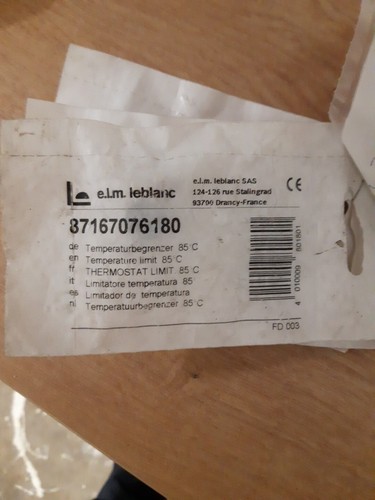Limiteur De Température ELM LEBLANC – Réf 8738717110/LM – Neuf