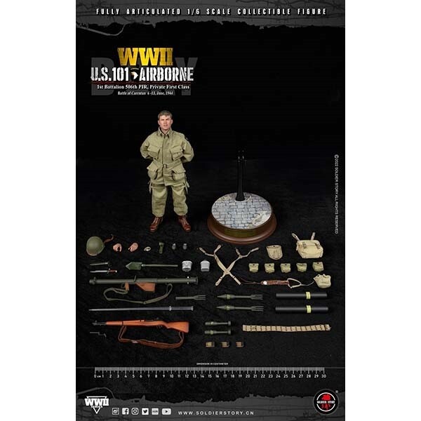 1/6 WWII U.S. 101st Airborne DIV. 1st Battalion 506th PIR Soldier