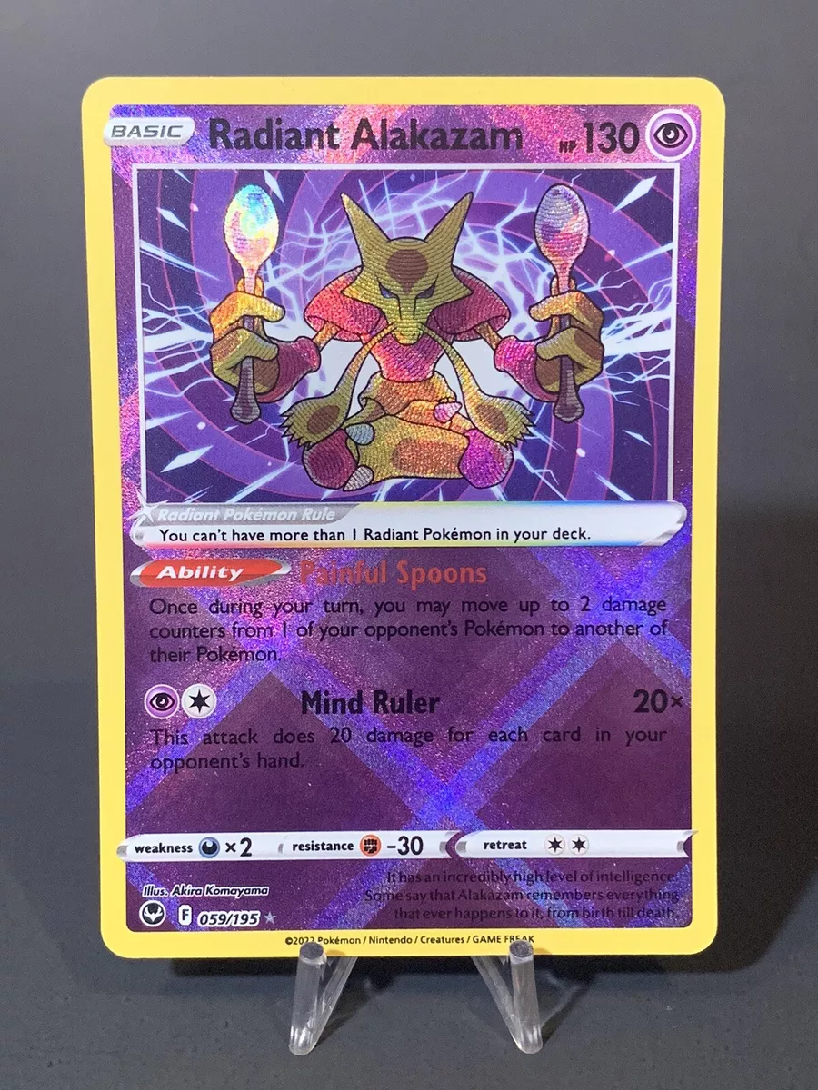 Pokemon Radiant Alakazam 059/195 Silver Tempest Near Mint