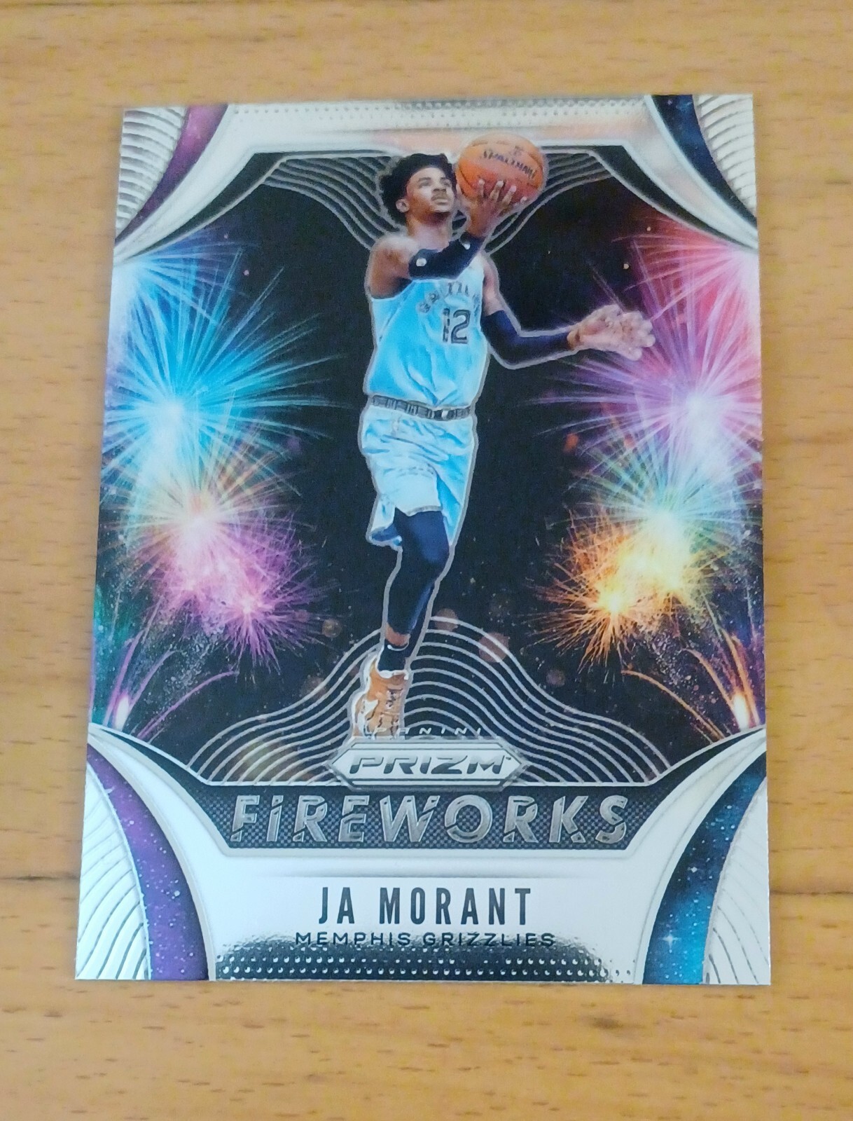 2019-20 Panini Prizm Fireworks Fast Break Ja Morant #28 Rookie RC