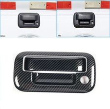 Carbon Fiber ABS Tailgate Rear Door Handle Decor Cover For Ford F150 2009-2014