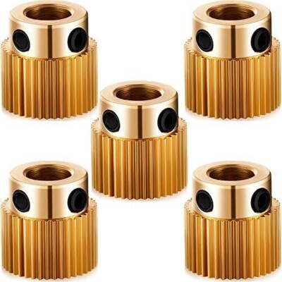 5 Pcs 40 Teeth Brass Extruder Drive Gear Wheel Compatible With Creality 3d Print
