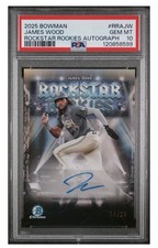 2025 Bowman Baseball #RRA-JW James Wood RC Rockstar Rookies Auto 14/ 25 - PSA 10