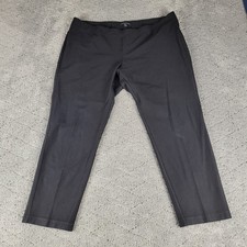 Eileen Fisher Pants Womens Large Black Crop Pull On Elastic Waist Stretch Casual