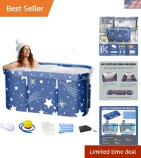 Portable Bathtub for Shower Stall, Large Foldable Soaking Bathing Tub for Adults