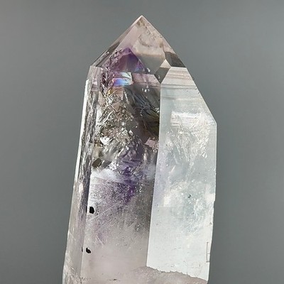 2 Moving Bubbles! Rare Rainbow Brandberg Smoky Amethyst Enhydro Crystal