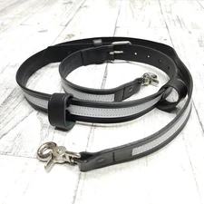 Perfect Fit Reflective Leather FireMan's Radio Strap Adjustable Firefighter Gear